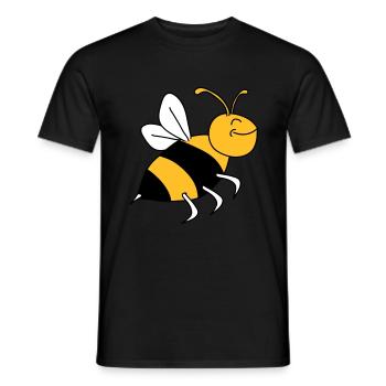 Happy Bee - Männer T-Shirt - Schwarz - Vorne - AI Model Male 178 light (178cm)