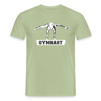 Turner am Seitpferd, Männer Turnen, Gymnastics - Männer T-Shirt - Sage - Vorne - AI Model Male 178 light (178cm)