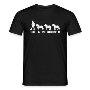 Shetland Pony Meine Follower Pferde Reitsport - Männer T-Shirt - Schwarz - Vorne - AI Model Male 178 light (178cm)