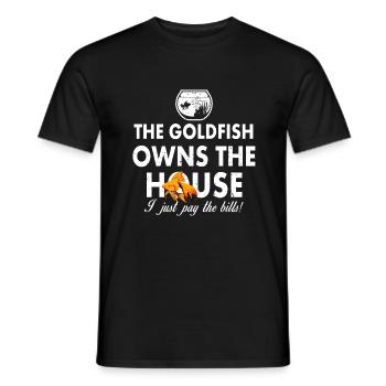 Der Goldfisch ist der Chef lustige Sprüche - Männer T-Shirt - Schwarz - Vorne - AI Model Male 178 light (178cm)