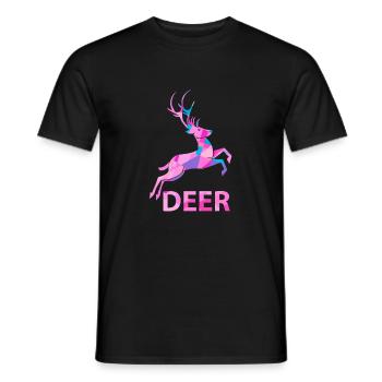 Rentier Rehkiz Rehe Hirsch Geweih Rentier XMAS - Männer T-Shirt - Schwarz - Vorne - AI Model Male 178 light (178cm)