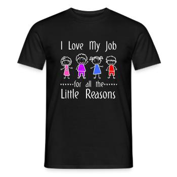 J'aime mon travail pour tous les petits motifs - T-shirt homme - noir - Devant - AI Model Male 178 light (178cm)