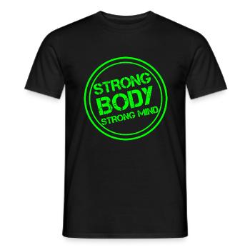 Strong body - strong mind - Männer T-Shirt - Schwarz - Vorne - AI Model Male 178 light (178cm)