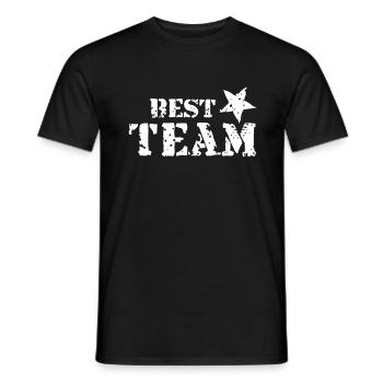 Best Team, Star, Champions, Sports, Winner, Club - Men's T-Shirt - black - Front - AI Model Male 178 light (178cm)