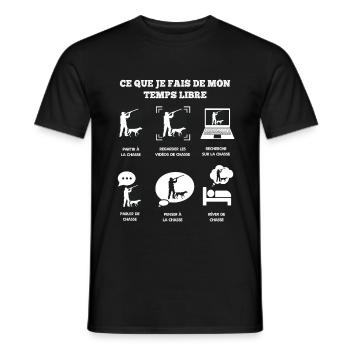 Chasse temps libre - T-shirt homme - noir - Devant - AI Model Male 178 light (178cm)