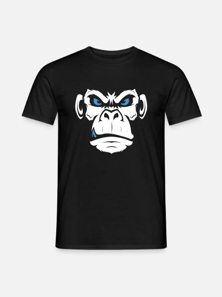 Monkey Affe Affentanz Böse Gesicht Face - Männer T-Shirt - Schwarz