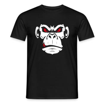 Monkey Affe Affentanz Böse Gesicht Face - Männer T-Shirt - Schwarz - Vorne - AI Model Male 178 light (178cm)