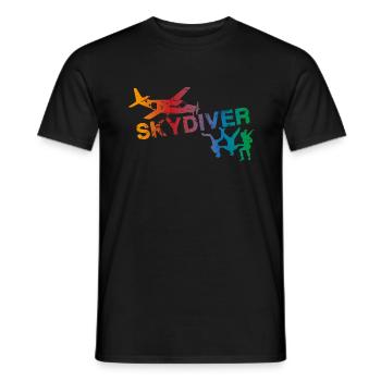 Fallschirmsport Shirt Skydiver t-shirt - Männer T-Shirt - Schwarz - Vorne - AI Model Male 178 light (178cm)