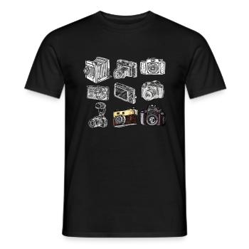 Photography Camera Lens Retro - Männer T-Shirt - Schwarz - Vorne - AI Model Male 178 light (178cm)