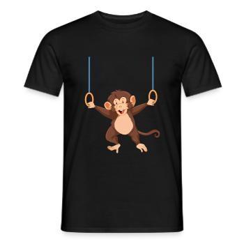 funny gymnast monkey kids birthday gift - Men's T-Shirt - black - Front - AI Model Male 178 light (178cm)