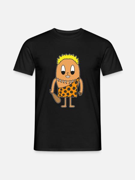 Stone age man egg - Men's T-Shirt - black