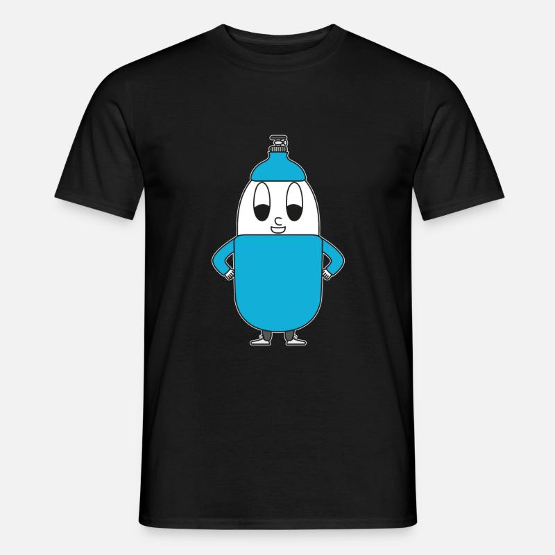 Helium-Flasche Ei - Männer T-Shirt - Schwarz