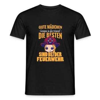 Besten Mädchen bei der Feuerwehr - Männer T-Shirt - Schwarz - Vorne - AI Model Male 178 light (178cm)