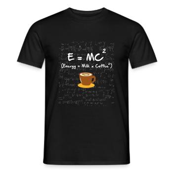 E=MC au carré de physicien amusant proverbe de café - T-shirt homme - noir - Devant - AI Model Male 178 light (178cm)