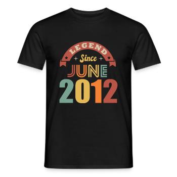 Anniversary 10 years legend born in June 2012 - Men's T-Shirt - black - Front - AI Model Male 178 light (178cm)