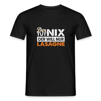 Lasagnes - Il ne fait rien qui ne veut que des lasagnes - T-shirt homme - noir - Devant - AI Model Male 178 light (178cm)