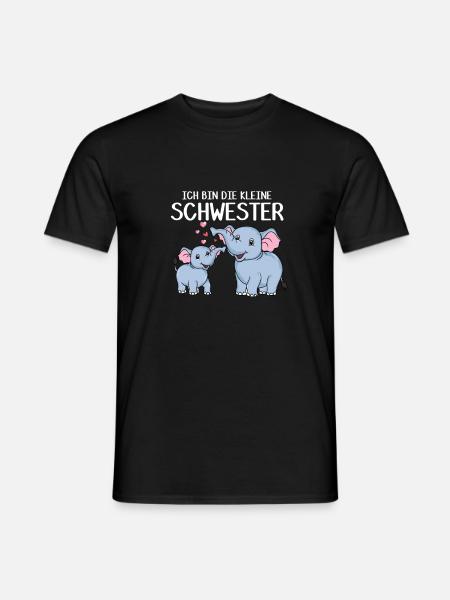Ich bin die kleine Schwester süßer Elefant - Männer T-Shirt - Schwarz