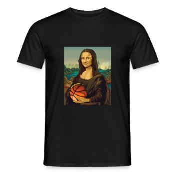 Basketball Mona Lisa Leonardo DaVinci basketteur - T-shirt homme - noir - Devant - AI Model Male 178 light (178cm)