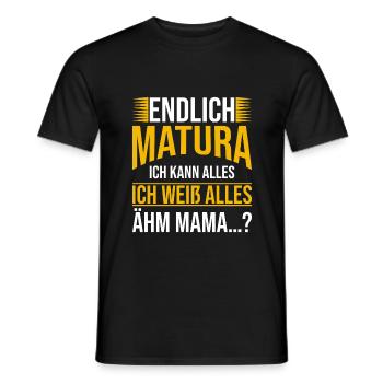 Endlich Matura Abitur Abschluss 2020 Spruch Mama - Männer T-Shirt - Schwarz - Vorne - AI Model Male 178 light (178cm)