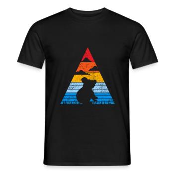 Retro koala sunset animal australia koala bear - Men's T-Shirt - black - Front - AI Model Male 178 light (178cm)