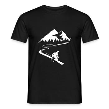 Skieur montagnes ski d'hiver sports d'hiver - T-shirt homme - noir - Devant - AI Model Male 178 light (178cm)