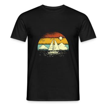 Voilier Vintage Retro Sunset Sunset Sailor Sails - T-shirt homme - noir - Devant - AI Model Male 178 light (178cm)