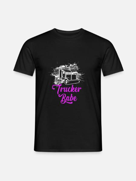 Trucker Babe LKW Fahrerin Kraftfahrerin Geschenk - Männer T-Shirt - Schwarz