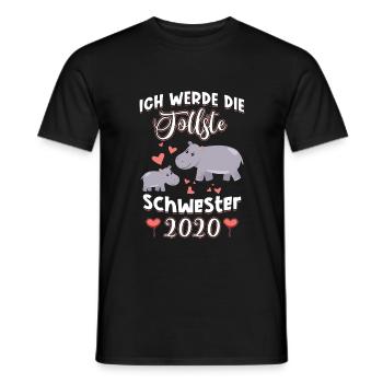 Ich werde die tollste Schwester 2020 Nilpferd - Männer T-Shirt - Schwarz - Vorne - AI Model Male 178 light (178cm)