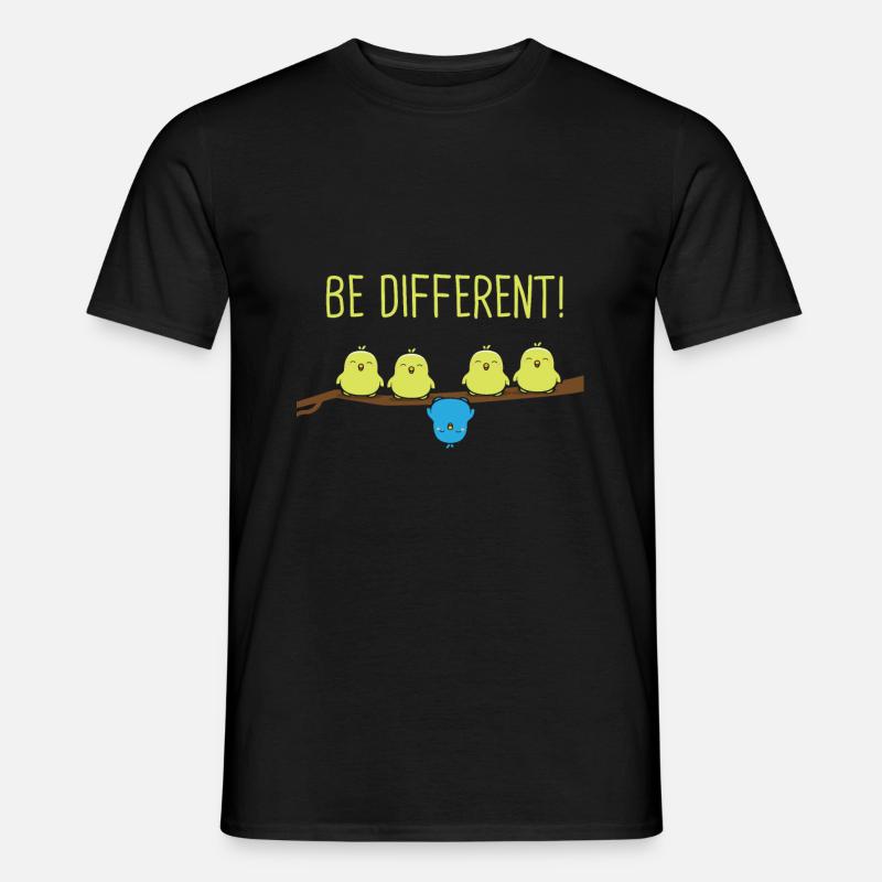 Be different ondulation oiseau - T-shirt homme - noir