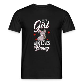 Juste une fille qui aime Bunny Rabbit Rabbit - T-shirt homme - noir - Devant - AI Model Male 178 light (178cm)