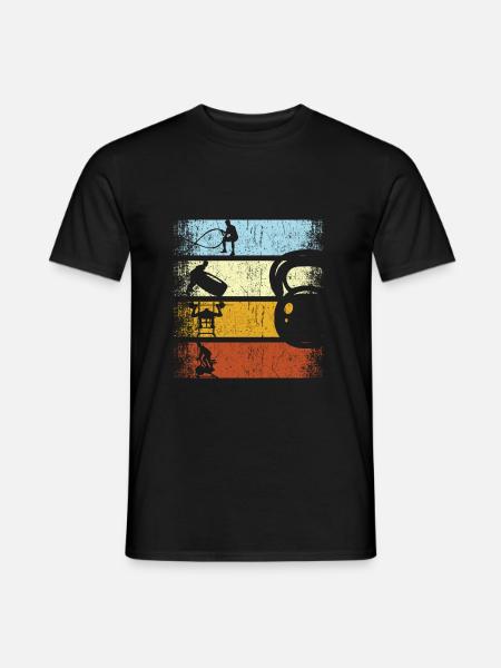Retro Fitness Krafttraining Gym Zirkel Training - Männer T-Shirt - Schwarz