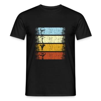 Champignons vintage rétro ramassent le champignon cueilleur de champignons - T-shirt homme - noir - Devant - AI Model Male 178 light (178cm)