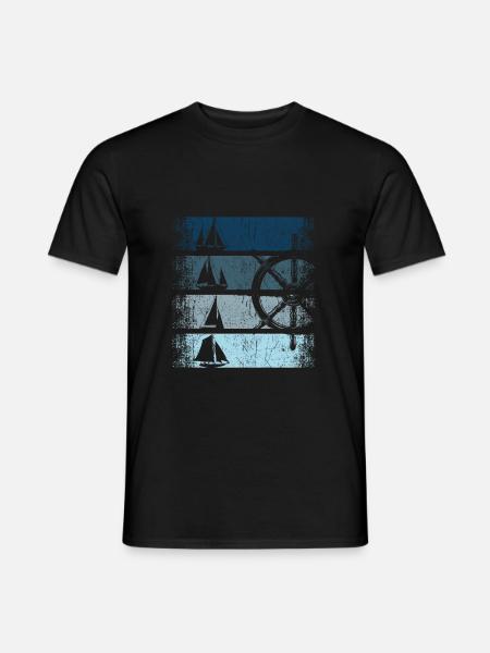 Retro Vintage Segel Segelboot Segelschiff Segler - Männer T-Shirt - Schwarz