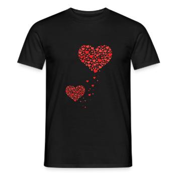Grossesse coeur bébé enceinte deux coeurs - T-shirt homme - noir - Devant - AI Model Male 178 light (178cm)