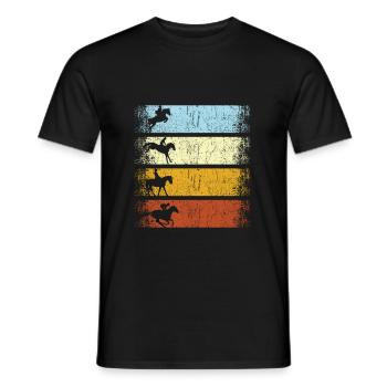 Retro vintage horse rider equestrian equestrian sport - Men's T-Shirt - black - Front - AI Model Male 178 light (178cm)