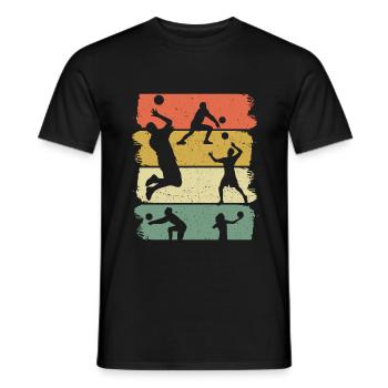 Volleyball Vintage Retro Spieler Volleyballer - Männer T-Shirt - Schwarz - Vorne - AI Model Male 178 light (178cm)