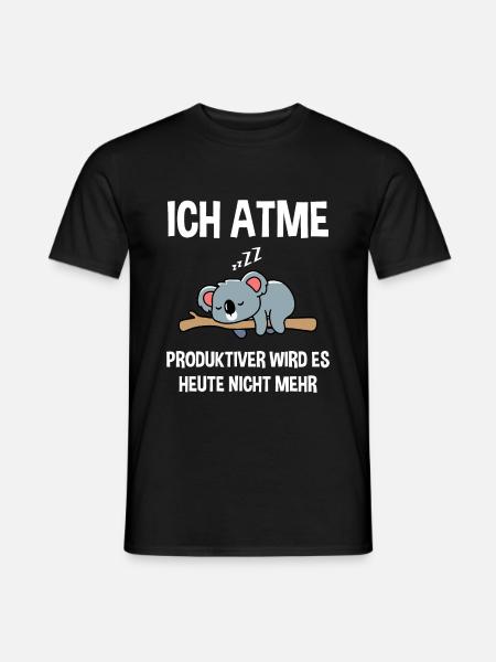 Ich atme produktiver wird es heute nicht mehr BärD - Männer T-Shirt - Schwarz