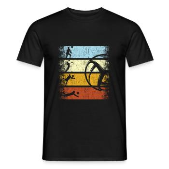 Volleyball Player Vintage Beach Volleyball Retro - Men's T-Shirt - black - Front - AI Model Male 178 light (178cm)