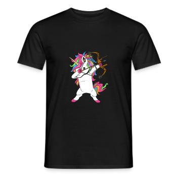 Tir à l'arc de licorne tamponnant - T-shirt homme - noir - Devant - AI Model Male 178 light (178cm)