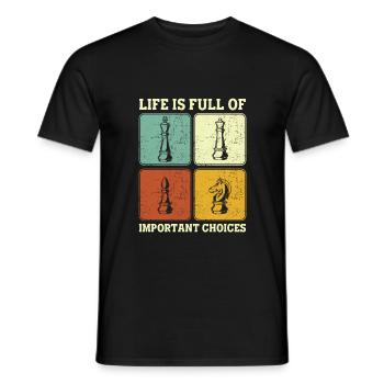 La vie est pleine de joueurs d'échecs importants - T-shirt homme - noir - Devant - AI Model Male 178 light (178cm)