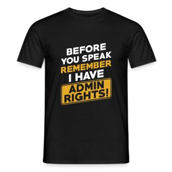 Administrator Computer Scientist Programmer Admin - Men's T-Shirt - black - Front - AI Model Male 178 light (178cm)