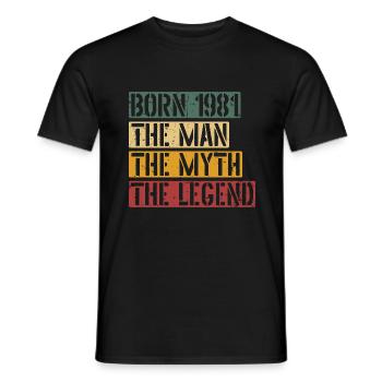 Né en 1981 L’homme Le Mythe La Légende - T-shirt homme - noir - Devant - AI Model Male 178 light (178cm)