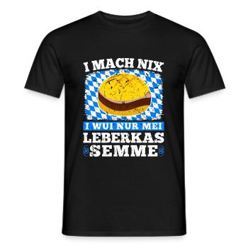 Bayrisch Leberkas Liebhaber Bayern Leberkas - Männer T-Shirt - Schwarz - Vorne - AI Model Male 178 light (178cm)