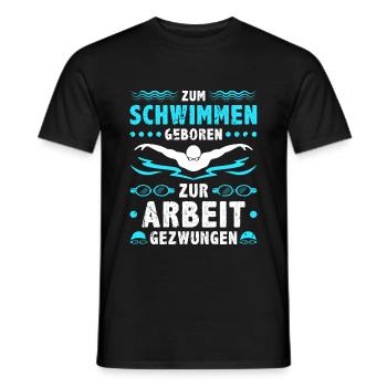 Zum Schwimmen Geboren Wasserratte Schwimm - Männer T-Shirt - Schwarz - Vorne - AI Model Male 178 light (178cm)