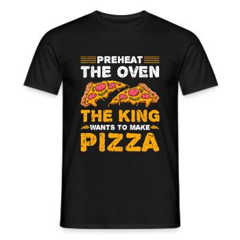King Make Pizza Funny Pizzabäcker - Männer T-Shirt - Schwarz - Vorne - AI Model Male 178 light (178cm)