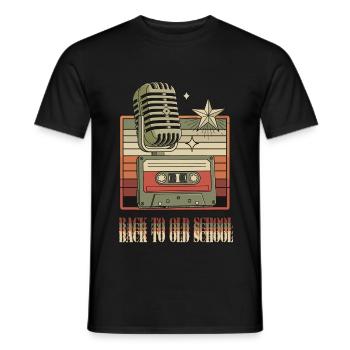 Back to Old School - Men's T-Shirt - black - Front - AI Model Male 178 light (178cm)