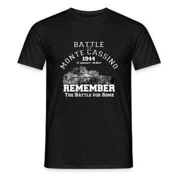 Battle of Monte Cassino 1944 - Men's T-Shirt - black - Front - AI Model Male 178 light (178cm)