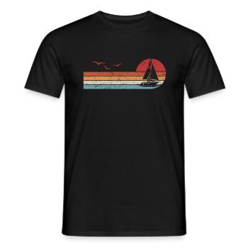 Rétro Voile Sailor Voilier Capitaine - T-shirt homme - noir - Devant - AI Model Male 178 light (178cm)