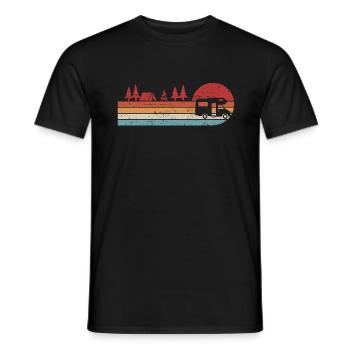 Retro Camping RV Motorhome Camper - Men's T-Shirt - black - Front - AI Model Male 178 light (178cm)