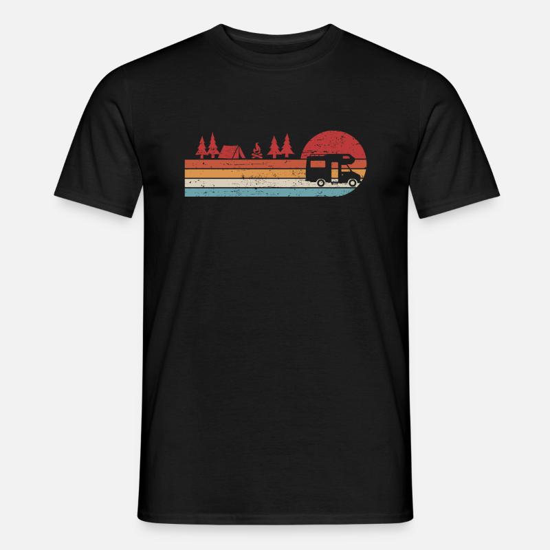 Retro Camping Wohnmobil Caravan Camper - Männer T-Shirt - Schwarz